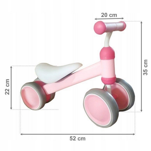 Bicicleta fara pedale Ecotoys JM-118 roz Bicicleta