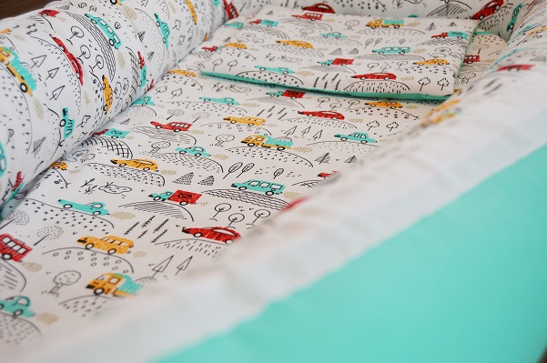 Cuib bebelusi Ingrids Fabrics Masinute mint bumbac 100 - 1 | YEO