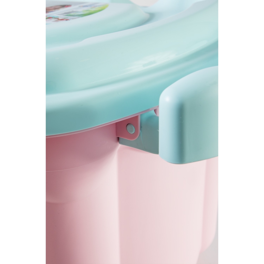 Cutie depozitare BabyJem cu maner si roti pentru jucarii Smile Pink imagine