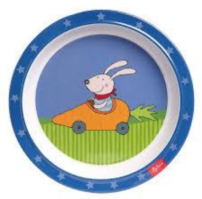 Farfurie melamina racing rabbit albastru