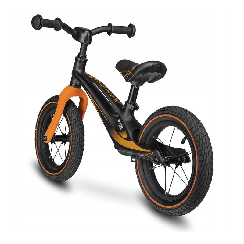 Bicicleta usoara Bart Air fara pedale roti gonflabile reglabila 12 inch negru Lionelo Biciclete copii imagine 2022