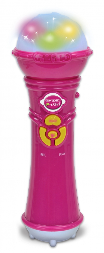 Microfon Karaoke roz cu functie de inregistrare si redare Bontempi