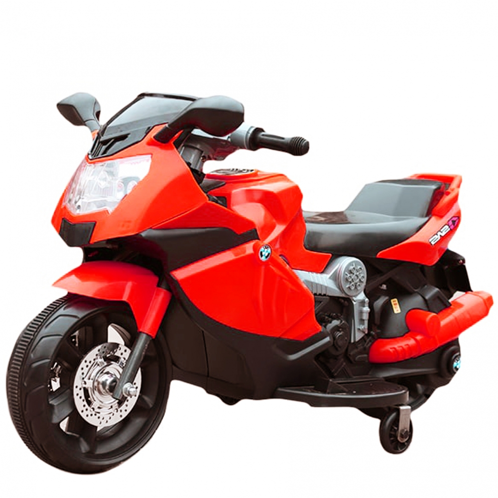 Motocicleta electrica copii C-Toys cu roti detasabile si lumini rosu