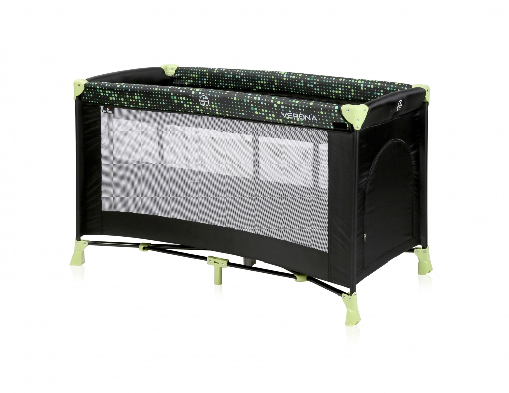 Patut pliabil verona 2 nivele black green dots