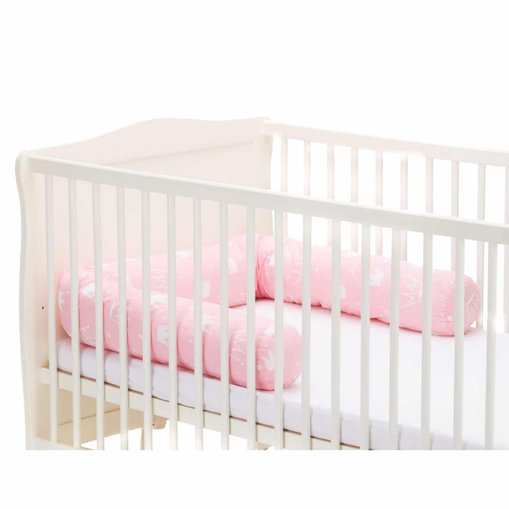Protectie laterala pentru pat din lemn 190 cm crown pink fillikid