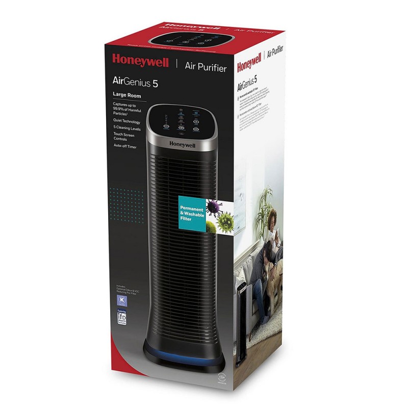 Purificator de aer Honeywell Air Genius 5 filtru reutilizabil 5 moduri de filtrare Negru - 2 | YEO