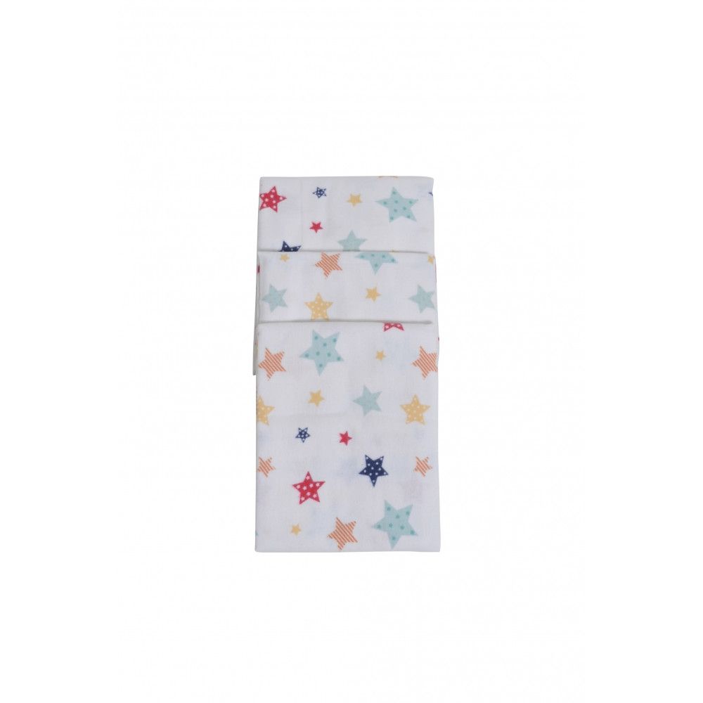 Set 3 scutece din finet 80x80 cm Nichiduta Colorful Stars