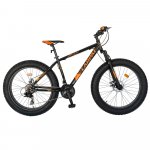 Bicicleta Fat Bike Carpat Hercules 26 C2619B frane mecanice disc negru/portocaliu