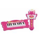Miniorga roz electronica Bontempi cu microfon Karaoke si 22 de clape