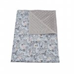 Paturica bebelusi Ingrids Fabrics bumbac plush minky dots Hippo Gri 75x95 cm