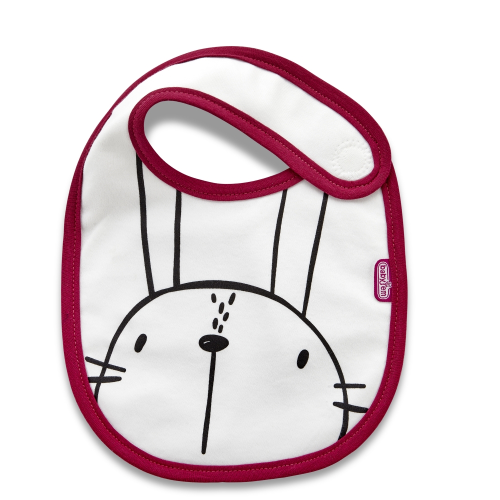 Baveta din bumbac babyjem bordo rabbit