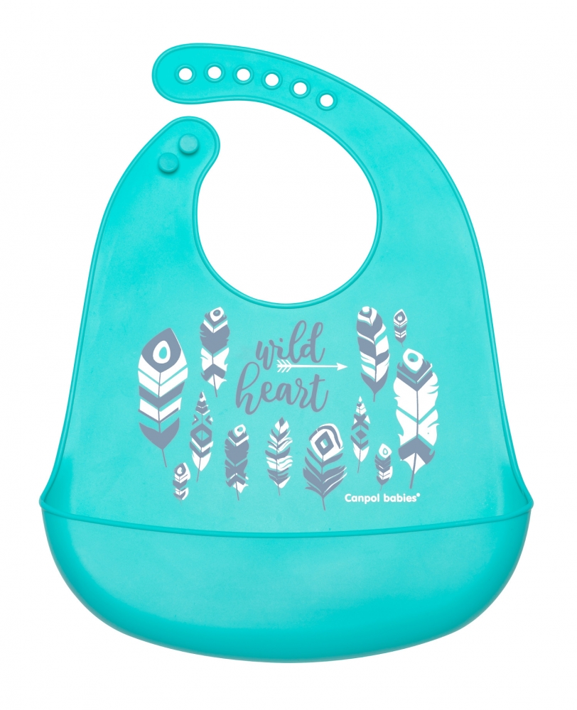 Baveta din silicon moale wild nature fara bpa blue