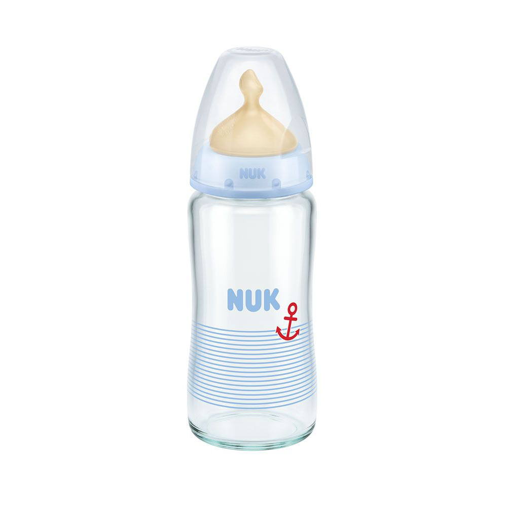 Biberon Nuk First Choice Plus Sticla 240ml tetina latex M 0-6 luni bleu 0-6 imagine 2022