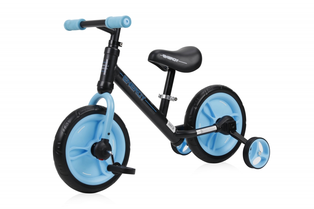 Bicicleta de tranzitie 2 in 1 Energy cu pedale si roti auxiliare Black Blue - 1