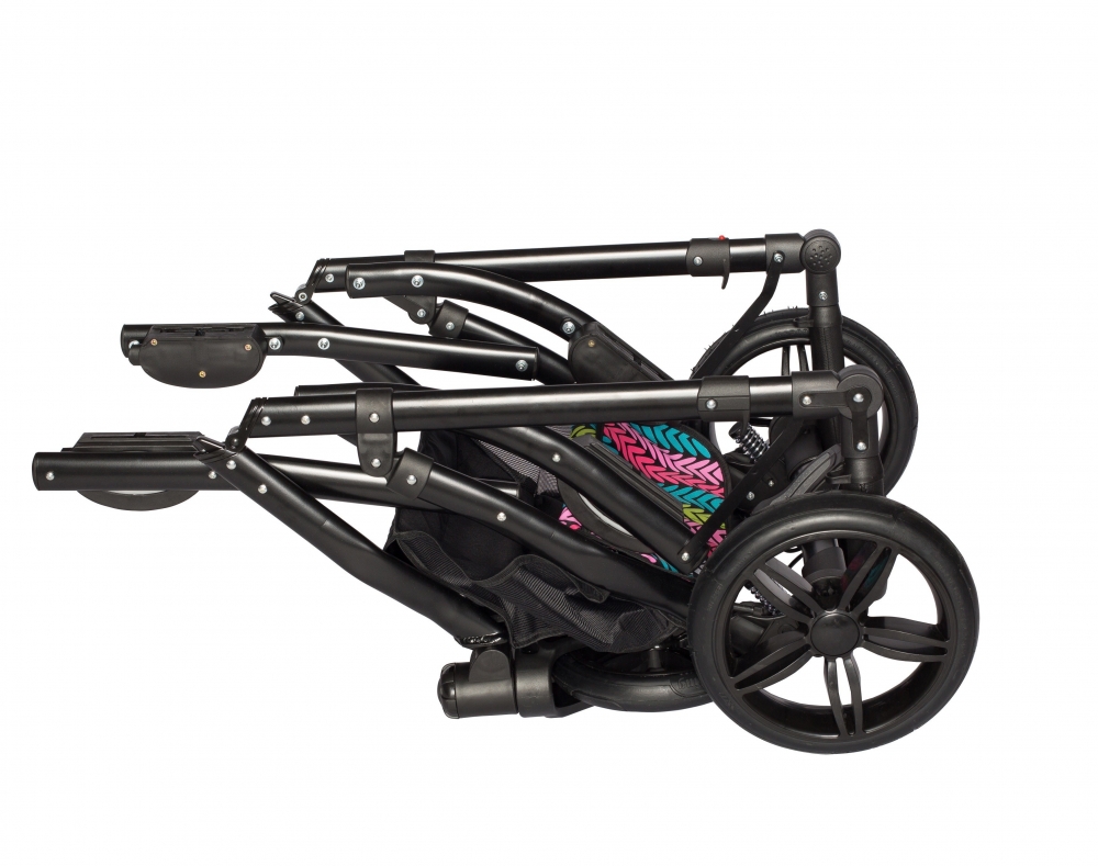 Carucior copii gemeni tandem 3 in 1 Pj Stroller Lux Brown - 1