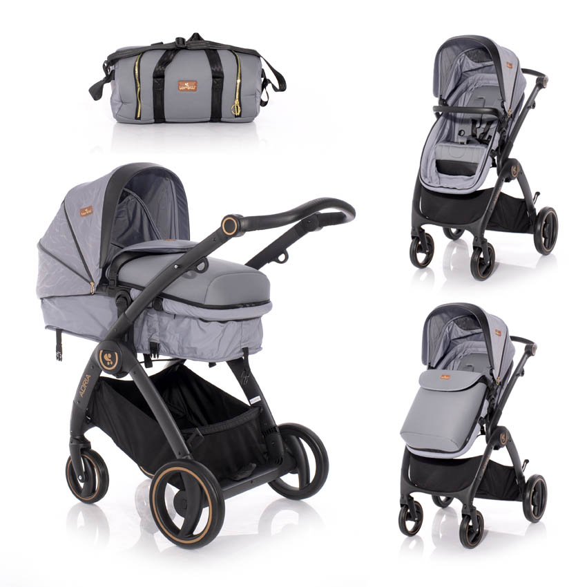 Carucior transformabil adria cadru din aluminiu grey