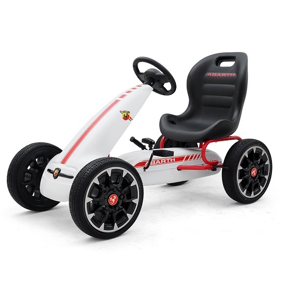 Kart cu pedale roti cauciuc Eva Licenta Abarth White