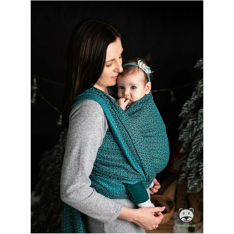 Sling 5.2 m 100 bumbac little hearts, turquoise luna dream