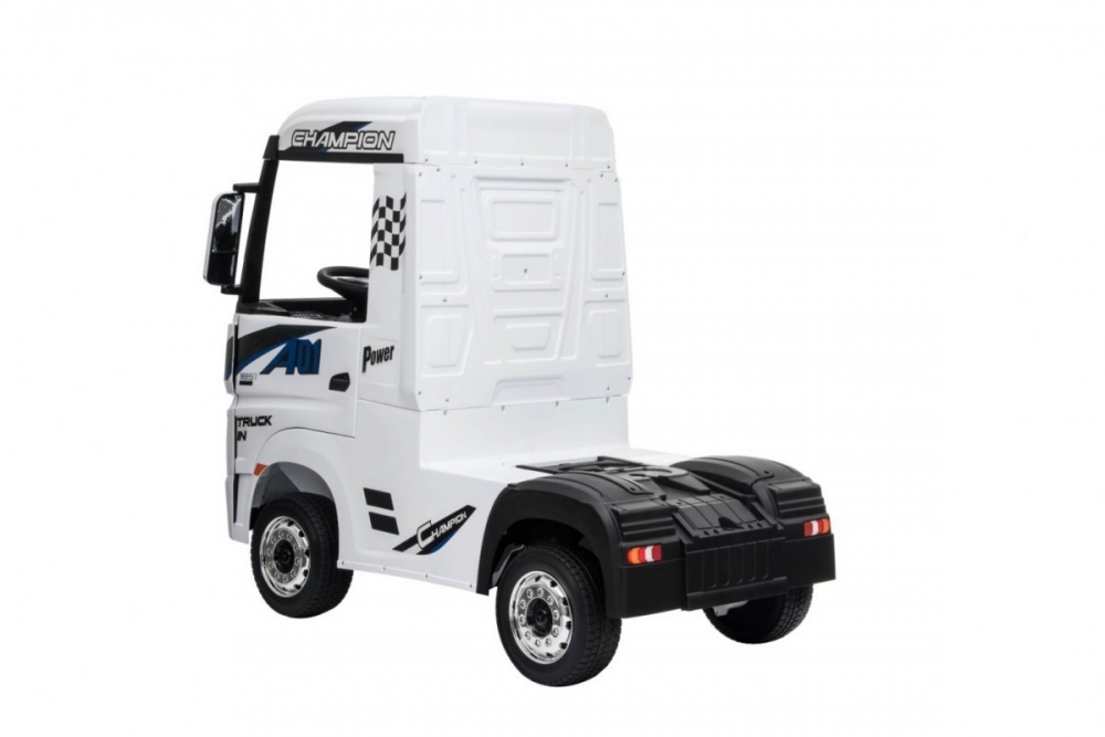 Camion electric 4X4 cu scaun din piele si roti EVA Mercedes Actros White - 8