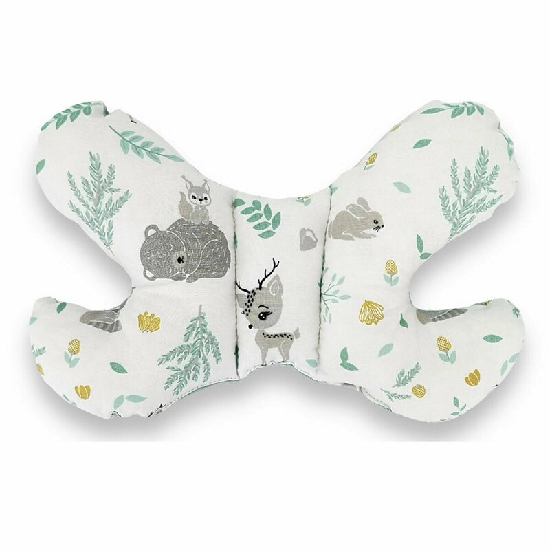 Set 4 in 1 Cosulet bebelus Baby Cocoon 90x50 cm Forest friends GreyMint - 1