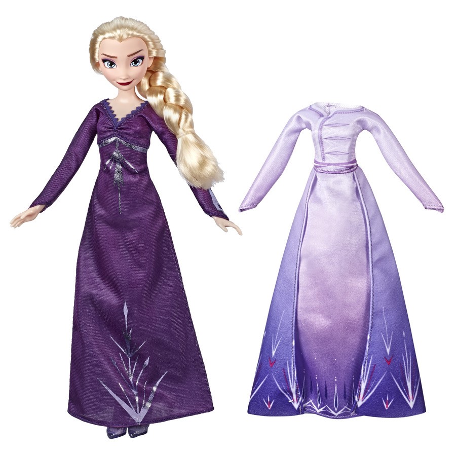 Papusa Elsa Disney Frozen 2 cu rochita de schimb