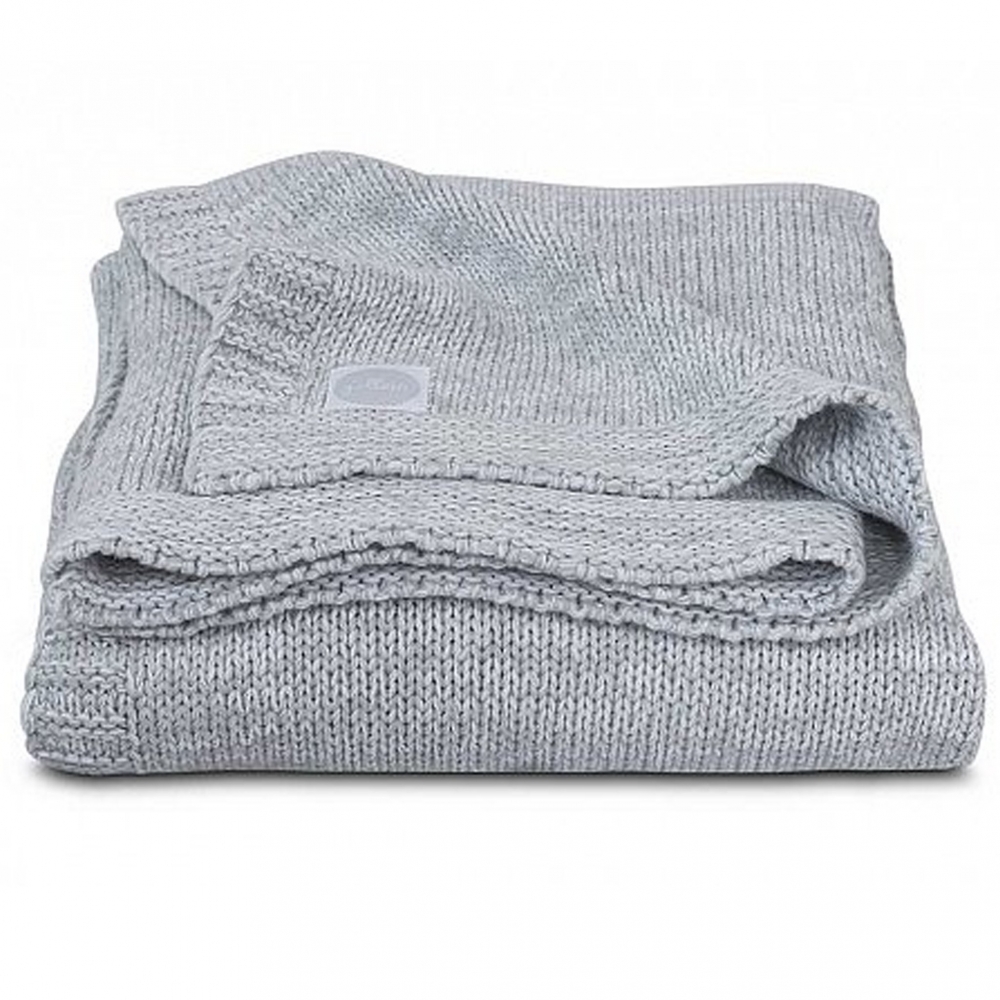 Paturica bebe melange knit 75x100 cm tricot gri melanj