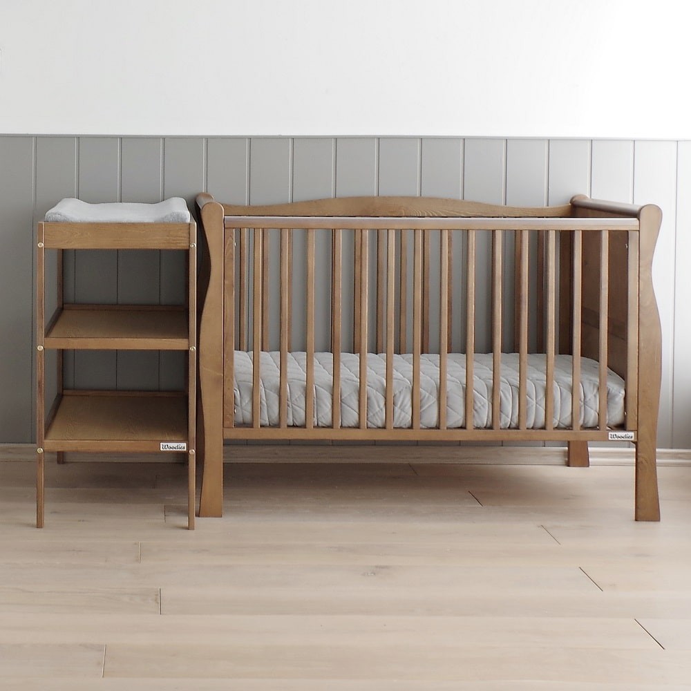 Patut din lemn pentru bebe inaltime saltea reglabila Noble Vintage 120x60 cm - 1