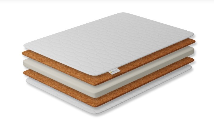 Saltea pentru copii Cocos Spuma T18 Cocos cu husa detasabila bumbac cashmere 120X60X11 cm