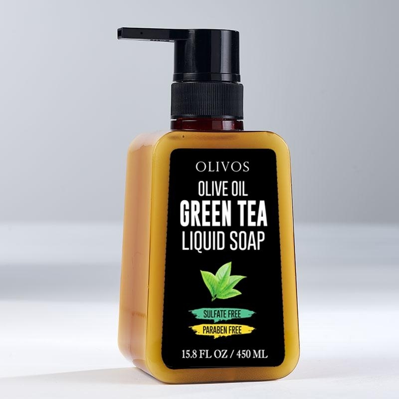 Sapun lichid antibacterian cu ulei de masline si ceai verde Olivos 450 ml