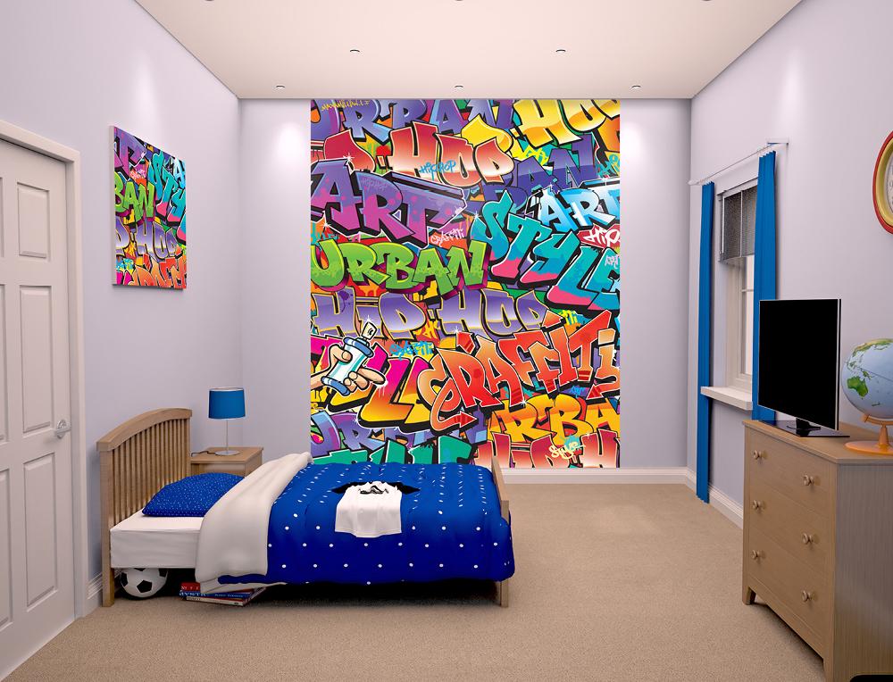 Tapet pe baza de hartie pentru copii graffiti