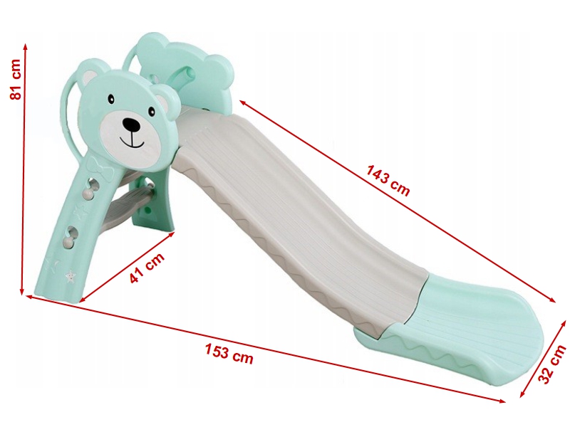 Tobogan Bear Turquoise 143 cm - 1 | YEO