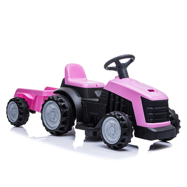 Tractor electric Nichiduta XXL 6V cu remorca Pink Nichiduta imagine noua responsabilitatesociala.ro