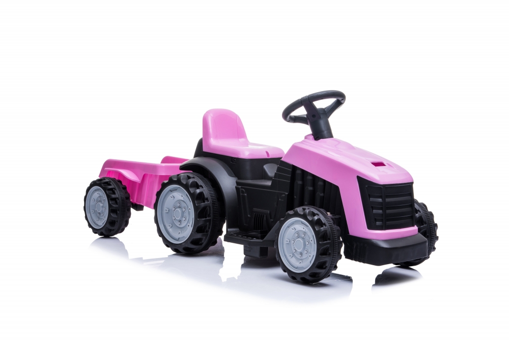Tractor electric Nichiduta XXL 6V cu remorca Pink - 6