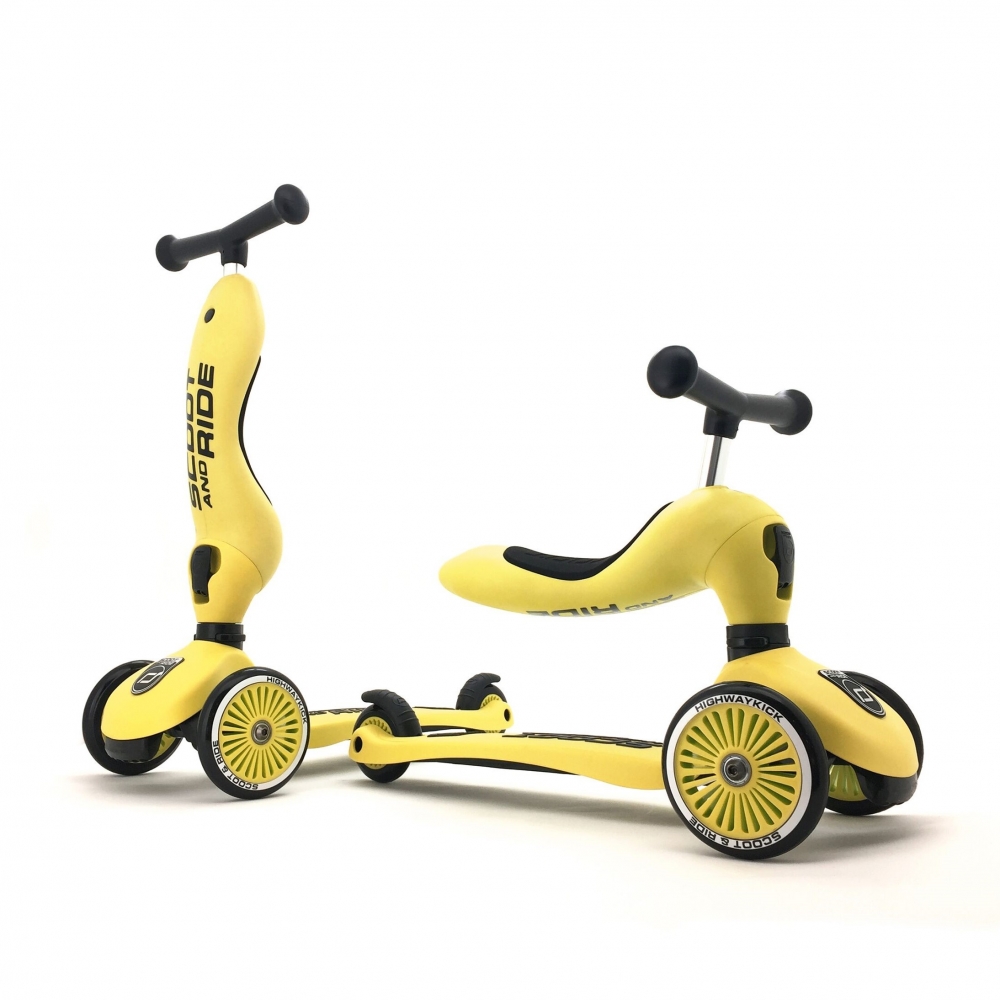 Trotineta copii transformabila 2 in 1 Scoot Ride HighwayKick 1 Lemon copii imagine 2022 protejamcopilaria.ro