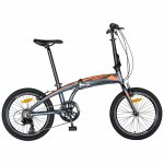 Bicicleta pliabila 20 inch Carpat C2052C echipare SHIMANO 7 viteze gri/portocaliu