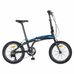Bicicleta pliabila 20 inch Carpat C2052C echipare SHIMANO 7 viteze negru/albastru