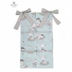 Organizator pentru patut 6 compartimente Teddy bears on clouds mint MimiNu
