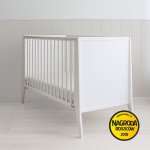 Patut din lemn masiv slim alb cu saltea cocos spuma cocos 120x60cm
