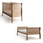 Patut din lemn masiv transformabil pentru bebe si junior Noble Vintage cu Saltea Cocos Spuma 140x70cm