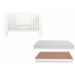 Set Patut din lemn 120x60 cm Nichiduta Little Angel White + Saltea 14 cm