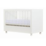 Set Patut din lemn 120x60 cm Nichiduta Luna Alb + Saltea 12 cm