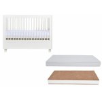 Set Patut din lemn 120x60 cm Nichiduta Luna Alb + Saltea 14 cm