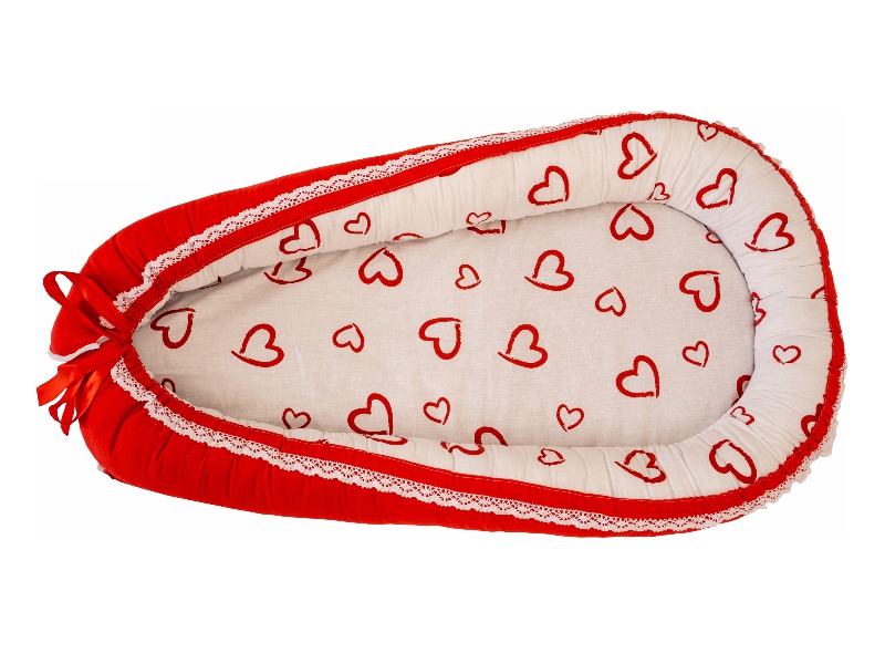 Baby Nest Hearts-Red White - 1