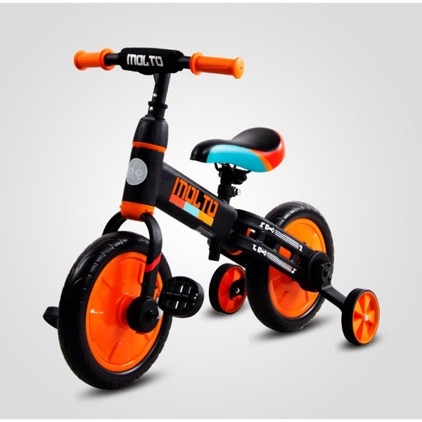 Bicicleta cu sau fara pedale si roti ajutatoare Sun Baby Molto 014 Orange - 2 | YEO