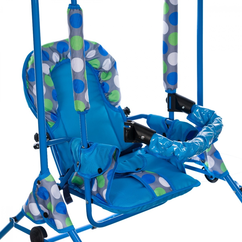 Poze Leagan pentru copii Top Kids cu spatar reglabil si bara detasabila Blue Dots nichiduta.ro 