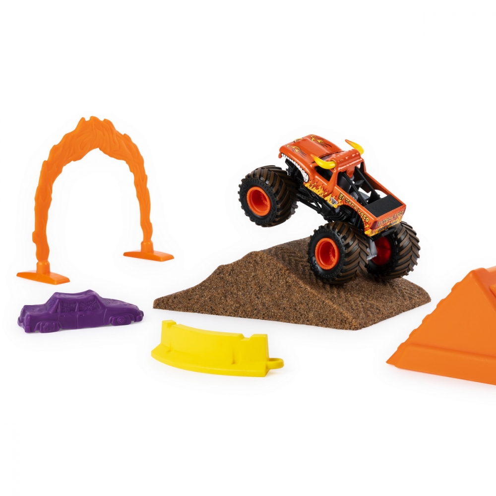 Monster set camioneta cu nisip si accesorii El Toro Loco