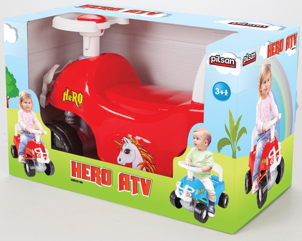 Masinuta ride-on Pilsan Hero ATV rosie ATV imagine noua responsabilitatesociala.ro