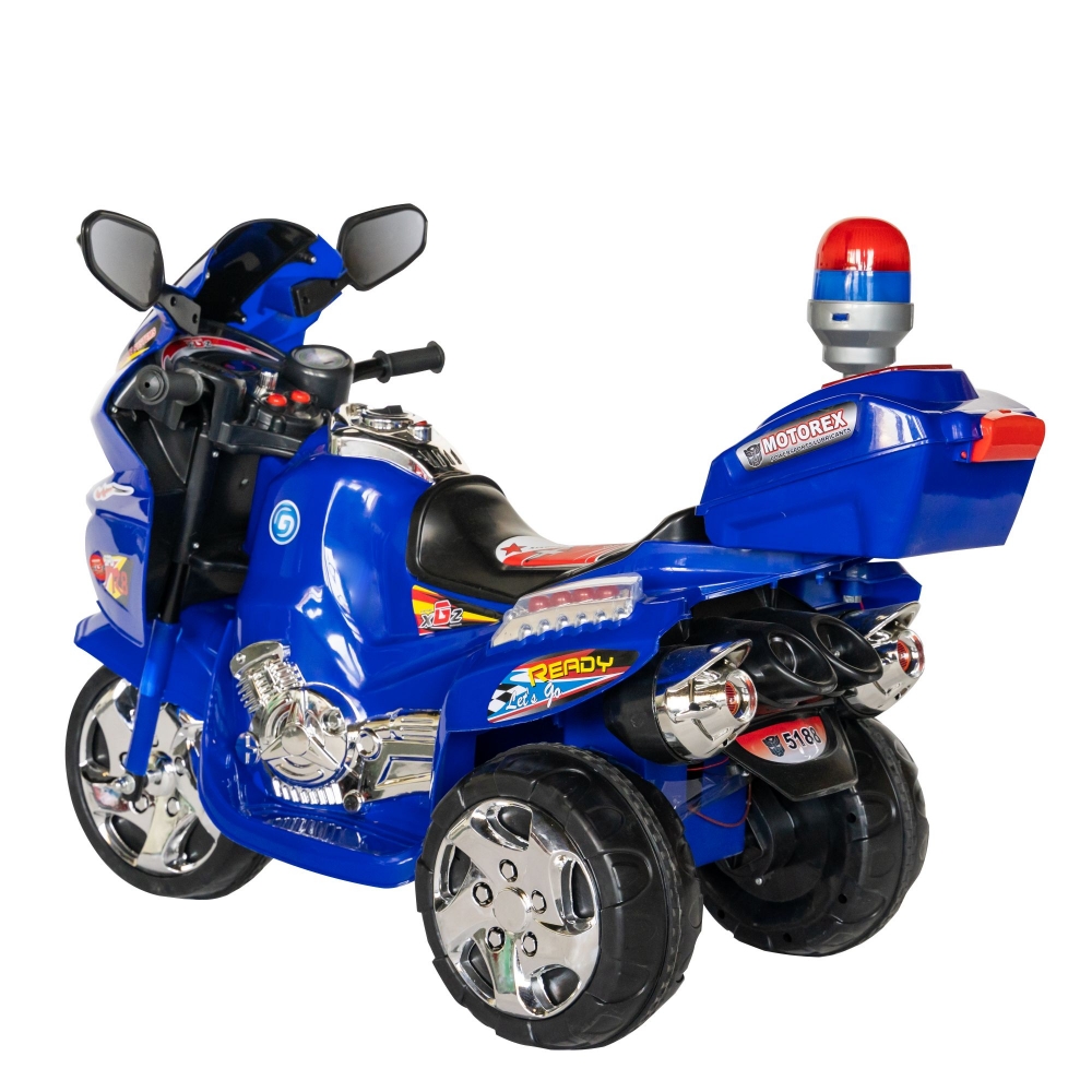 Motocicleta electrica copii cu baterie, muzica si girofar albastru - 4
