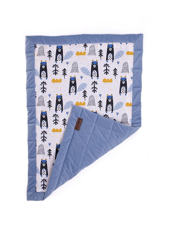 Paturica soft touch cu doua fete catifea si bumbac 50x70 cm jeans