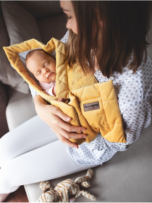 Paturica Soft Touch cu doua fete catifea si bumbac 50x70 cm Mustard - 2